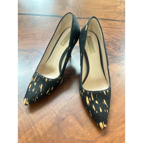 Cole Haan Shoes - Cole Haan Bradshaw Calf Hair Pointed Toe Pumps Black/Tan 6B